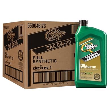 Quaker State Full Synthetic 0W-20 Motor Oil, 1 Quart (6 Pack)