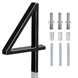 5" Floating Stainless Steel Address House Number, Modern Metal Anti-Rust House Numbers with Nail Kits for Door Garden Mailbox Decor Visibility Signage (4)