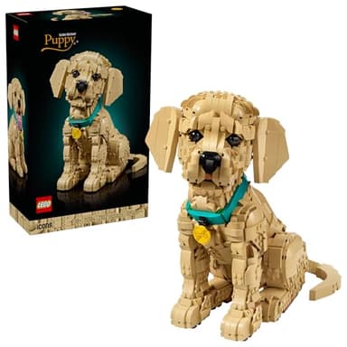 LEGO Icons Golden Retriever Puppy Building Set for Adults, Ages 18+ - Gift for Birthdays - Decor for Home, Bedroom, or Book Shelf - Posable Dog Figure - 11384