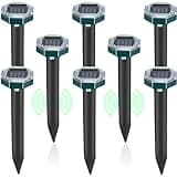 Mole Repellent Solar Powered - Ultrasonic Mole Repeller Vole Repellent Outdoor, Mole Deterrent, Rodent Snake Repellent Chipmunk Gopher Repellent Mole Repellent for Lawns (8)