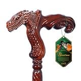 BeneCane Handmade Wooden Walking Cane for Men and Women, Detachable Crocodile Handle Walking Stick, Fashionable Unisex Cane with Ergonomic and Comfort Grip Handle.