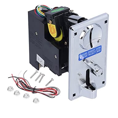 Coin Acceptor, CPU Multi Coins Acceptor Selector, Comparable Roll Down Coin Mech Electronic Coin Selector, for Arcade Game Vending Machine(Silver Gray)