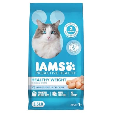 IAMS Proactive Health Healthy Weight Adult Dry Cat Food Chicken Flavor, 3.5 lb. Bag
