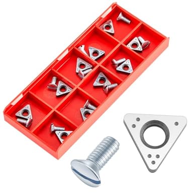 MorningRo 20 Pcs 6914-10 Negative Rake Carbide Insert Brake Lathe Bits with Mounting Screws Lathe Inserts Carbide Replacement Cutter for DIY Woodturning Tools