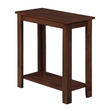Convenience Concepts Designs2Go Baja Chairside End Table 23.75"- Modern Living Room Table with Storage Shelf, Transitional Bedside Table, Espresso