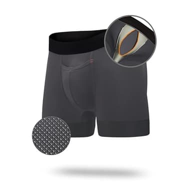 All Citizens Apex E M F Blocking Boxer Briefs for Men, Patented Ball Pouch Design, Anti Odor Silver Fabric, Medium, Grey