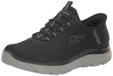 Skechers Men's Summits High Range Hands Free Slip-in Sneaker, Black/Charcoal, 10 Wide