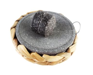 Small Size 6in/15cm Granite Grinder Mortar and Pestle Set Stone Plate Set for Spice and Salt on Camping Primitive Lava Dish