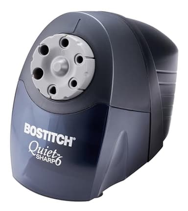 Bostitch Office QuietSharp Electric Pencil Sharpener, Heavy Duty Classroom or Office Use, Size Selector with 6 Different Sizes, Black
