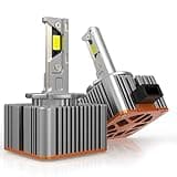 CHOPDARK D1S D1R D1C LED Bulbs 75W 20000Lm Super Bright 6500K Cool White Built-in Fan and 3 Thermally Conductive Copper Tubes Plug and Play Fog Lamp 2pcs