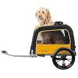 Retrospec Rover Hauler Pet Bike Trailer - Small & Medium Sized Dogs Bicycle Carrier - Foldable Frame with 16 Inch Wheels - Non-Slip Floor & Internal Leash - Sun, One Size