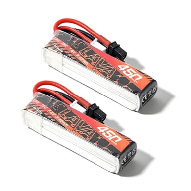 BETAFPV 2pcs Lava 450mAh 2S 7.6V LiHV 75C FPV Lipo Battery with XT30 Connector, Rechargable Lipo Battery, for 2S FPV Racing Whoop Drone Quadcopters Like Meteor85, Pavo Pico 2S Brushless Drones