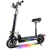 Electric Scooter Adults 30 MPH & 35 Miles by 800w, 10" Off-Road Tires, Dual Disk Brake System & Shock Absorption, Folding Commuter Electric Scooter with Seat for Adults