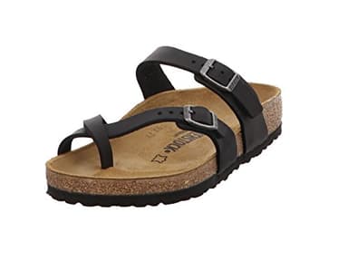 Birkenstock Girl's Mayari Birko-Flor Nubuck Flip Flops, Black, 8 US