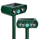 2Pack 2025 Solar Ultrasonic in Repellent Defender Rat, Squirrel, Deer, Raccoon, Skunk, Rabbit, Mole, Dog, Cat, Waterproof with Motion Detector for Yard Lawn