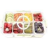 AMLISHH Snackle box container - Divided serving tray with lid - Dishwasher Safe - Food Grade - Portable - Perfect for Candy, Fruits, Charcuterie, Nuts for Picnic Trip or On the Go - Multi Purpose