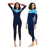 XUKER Wetsuit Women, 2mm Neoprene Long Sleeve Full Body Back Zip Wet Suit in Cold Water for Diving Surfing Snorkeling Kayaking Swimming Scuba Water Sports