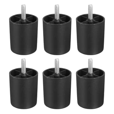 uxcell 6 Pcs M10 x 2.4 x 2 Inch Furniture Legs, Plastic Sofa Couch Legs Tapered Replacement Legs Tapered Feet for Chair Sofa Dresser Cabinets Bed, Black