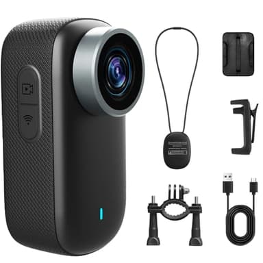 Lemnoi 4K Thumb Action Camera,Mini Body Cam Hands Free Recording POV Worn Portable Camcorder for Bike Cycling, Pet,Travel,Work(32G-Card, Black)