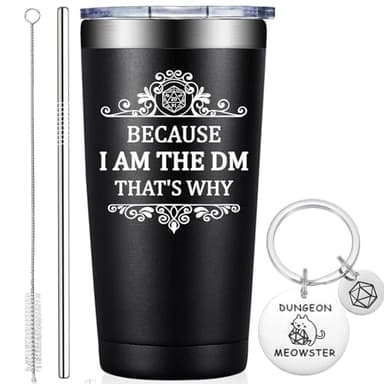 Grifarny Dungeons and Dragons Gifts for Men, Women - Great Gift for DnD Lovers - Dungeon Master Gifts - D&D Lovers Gamer Gift - Because I'm the DM Tumbler 20 oz