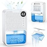 Dehumidifier, 1000 sq.ft Dehumidifier for Bedroom, 128 OZ Visible Water Tank, Quiet Small Dehumidifier for Home, Bathroom, Basement & RV with Auto Shut-off, Sleep Mode, 7 Colors Light, 1-24H Timer
