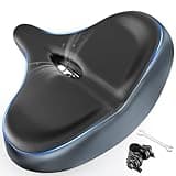 IPOW Comfort Bike Seat for Women or Men, Bicycle Saddle Replacement Padded Soft High Density Memory Foam with Dual Shock Absorbing Rubber Balls Suspension Universal Fit for Indoor/Outdoor Bikes