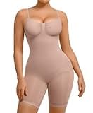 FeelinGirl Seamless Bodysuit Shapewear Butt Lifter High Waist Body Shaper Full Body Slimming Faja Warm Sand M/L