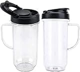 2 Pack Magic Bullet Blender Cups Tall 22oz Cup with Flip Top To-Go Lid Replacement Part Cup Mug with Handle Compatible with 250w MB1001 Magic Bullet Mugs & Cups Blender Milk Juicer Mixer Accessories