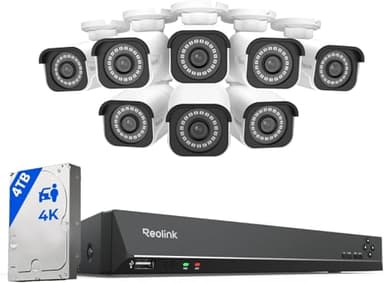 REOLINK 16CH 4K Security Bullet Camera System with 4TB HDD RLK16-800B8