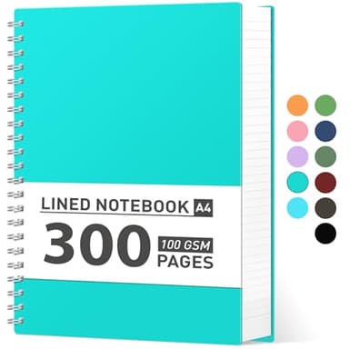 AHGXG Spiral Notebook 8.5" x 11" - Large Spiral Journal A4 Notebook College Ruled, 300 Pages Writing Journal for Work, 100GSM Thick Paper, Plastic Hardcover, for Women Men Office School, Lake Blue