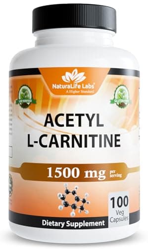 NaturaLife Labs Acetyl L-Carnitine (ALCAR) 1500 mg per Serving – 100 Capsules – Non-GMO, Gluten-Free, Vegan