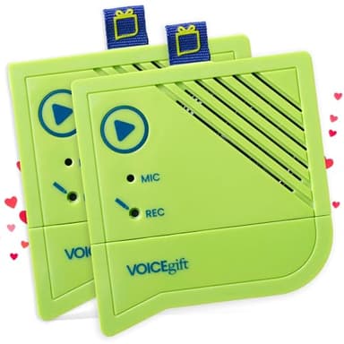 Voicegift Voice-Over® Mini Voice Recorder for Picture Frame, Mini Voice Recorder with Playback Audio & Digital Recorder for Picture Frame - Customizable Sound Gifting & Crafting, 2-Packs