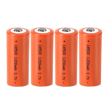 IEVEDIVB 4Pcs 3.7V 1200mAh 18500 Rechar Button Top Large Capacity for,LED,Mini Fans etc.