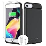 BOPPS Battery Case for iPhone SE（2022/2020）/8/7/6,【2025 New】 Ultra Slim 6000mAh Phone Charger Case Rechargeable Extended Battery Charging Cases for iPhone 8/7/6s/6/SE(3rd/2nd gen)，Black