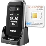 Mosthink 4G Unlocked Flip Cell Phone for Senior with Speed Talk SIM Card, SOS Big Button Basic Cell Phone for Elderly, 2.4'' HD Display, Big Volume, 1450mAh Battery with Charging Dock (Black)
