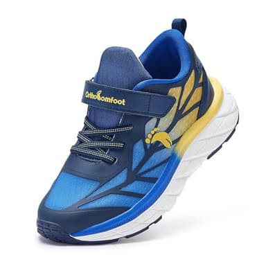 Boys Girls Kids Walking Shoes Arch Support: Breathable Lightweight Plantar Fasciitis Relief Casual Soft Sneakers, Supportive Flat Feet High Arch Orthotic Travel Walking Shoes Dark Blue Little Kid 1.5