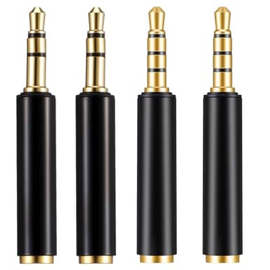 Molain 4 Pack 3.5mm TRS Male to 3.5mm TRRS Adapter, TRRS to TRS Adapter Male to Female Microphone Audio Converter Microphone Audio Adapters Compatible with Cameras Recorders Camcorders Audio