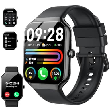 Smart Watch(Answer/Make Call), 1.96" HD Smartwatch for Men Women, 2025 Fitness Watch with 110+ Sport Modes/Heart Rate/Sleep Monitor/Pedometer, IP68 Waterproof Fitness Activity Tracker for Android iOS