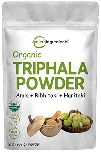 Organic Triphala Powder, 2 Pounds (Amla + Haritaki + Bibhitaki) | India Origin, Herbal Adaptogen Supplement, Supports Colon & Immune Health | Vegan, No GMOS