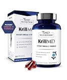 1MD Nutrition KrillMD - Antarctic Krill Oil Omega 3 Supplement with Astaxanthin, EPA, DHA | 2X More Effective Than Fish Oil | 60 Softgels