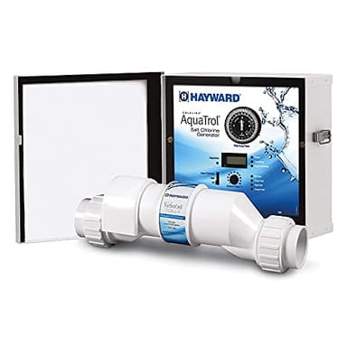 Hayward W3AQ-TROL-RJ AquaTrol Salt Chlorination System for Above Ground Pools up to 18,000 Gallons with Return Jet Fittings, Straight Blade Line Cord and Outlet