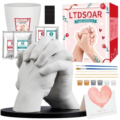 LTDSOAR Hand Casting Kit, Couples with Practice Kit, Hand Mold Kit for Adults & Kids, Romantic Anniversary Wedding Birthday for Her or Him,Boyfriend Girlfriend Unique Christmas Stocking Stuffers Gift