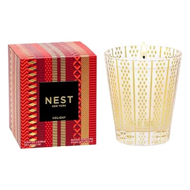 NEST New York Scented Classic Christmas Candle, Holiday - 8.1 oz - Up to 60-Hour Burn Time - Reusable Glass Vessel