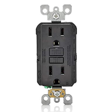 Leviton GFCI Outlet, 15 Amp, Self Test, Non Tamper-Resistant with LED Indicator Light, Protection from Electric Shock and Electrocution, GFNT1-E, Black