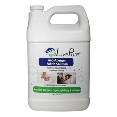 LivePure Anti-Allergen 128 OZ Fabric Spray for Household Surfaces. Plant-Based Allergy Spray for Dust Mites and Pet Dander. Fragrance Free