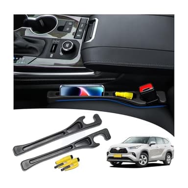 LLXGAB 【Compatible with Toyota Highlander】 Seat Gap Filler,No Drop Seat Guard Compatible with Toyota Highlander.Drop Seat Guards for Cars(2Pcs),Emergency Keychain Car Escape Tool(2Pcs)