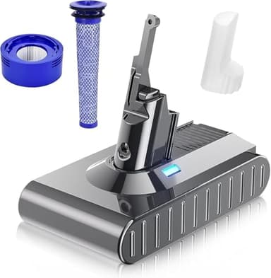 Bonacell 6000mAh 21.6V Replacement for Dyson V8 Li-ion Battery SV10 Compatible with Dyson Animal Battery Replacement Absolute Motorhead Fluffy SV10 Carbon Fiber Vacuum Cleaner