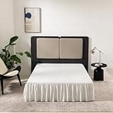 Bed Skirt Queen Size Ruffled Bed Skirt with Split Corners, Queen Bed Skirt 16 Inch Drop, TSUTOMI Queen Size Bed Skirt Ivory for Ruffled Bed Skirt with Split Corners, Bed Skirts Queen Size
