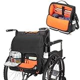 samdew Large Wheelchair Bag to Hang on Back, Wheelchair Accessories Backpack for Adult & Senior, Wheelchair Pouch with Medicine Storage Insulation Pocket & Shoulder Strap, Bag Only
