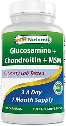 Best Naturals, Glucosamine Chondroitin MSM Supplements, 2600 mg per Serving, 90 Capsules (90 Count (Pack of 1))